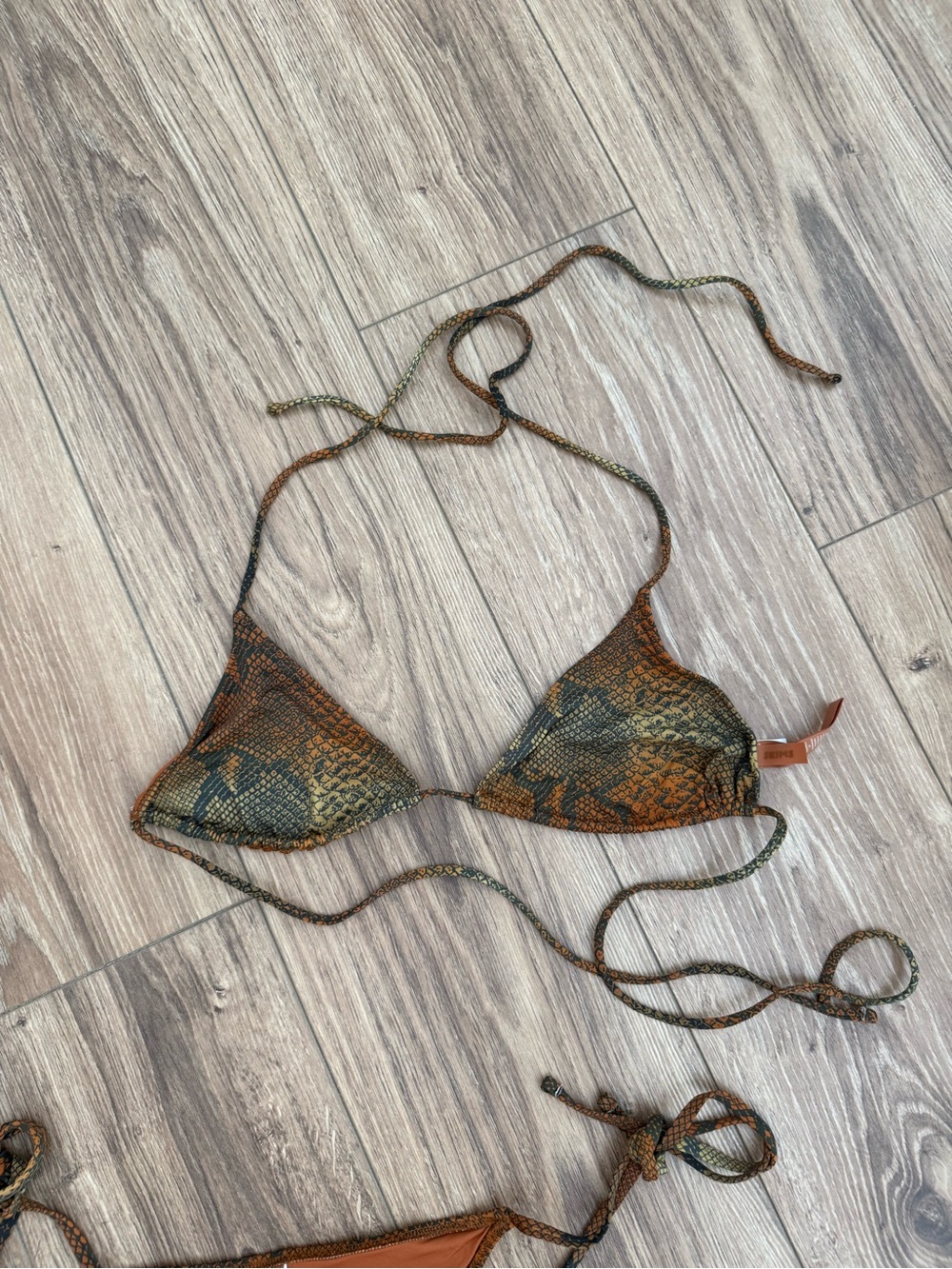 SKIMS Snake-Print Triangle Bikini Top and Tie-Side Bottoms - Picture 7 of 8